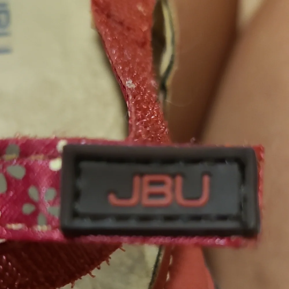 JBU Women's Red Floral Cut-Out Flats - Picture 8 of 8